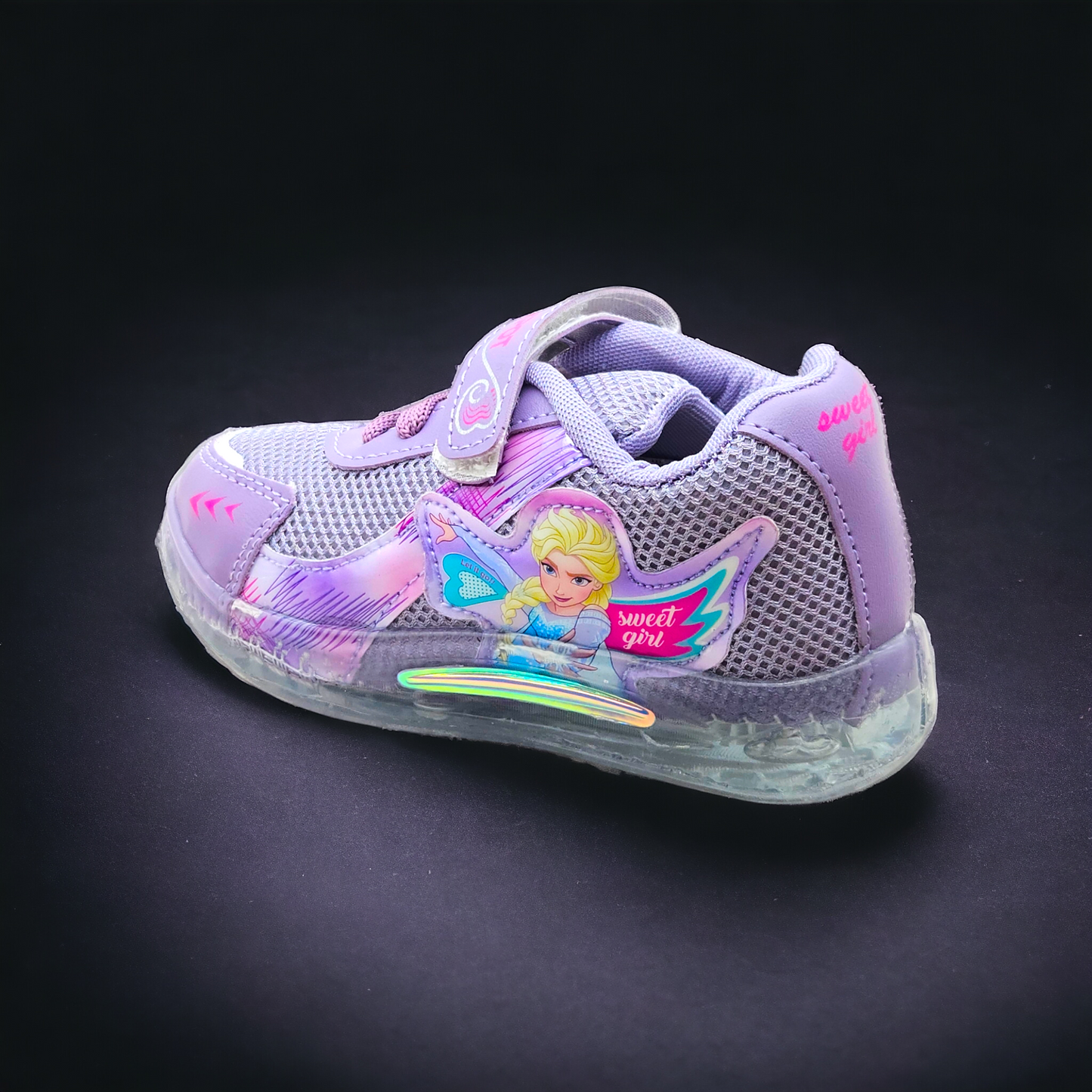 Purple Freeze Girls' Light Shoes with Transparent Sole