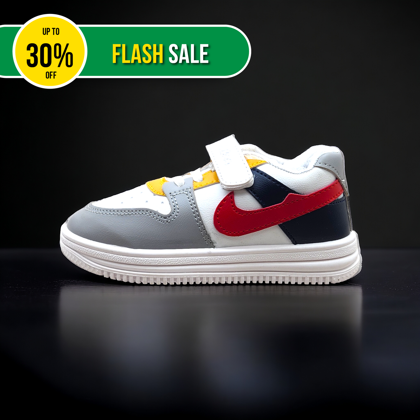 Grey Red Sneakers for Kids!
