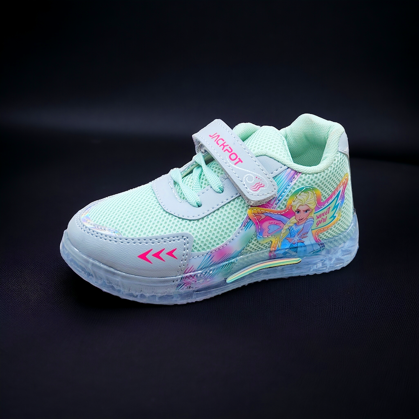 Mint Freeze Girls' Light Shoes with Transparent Sole