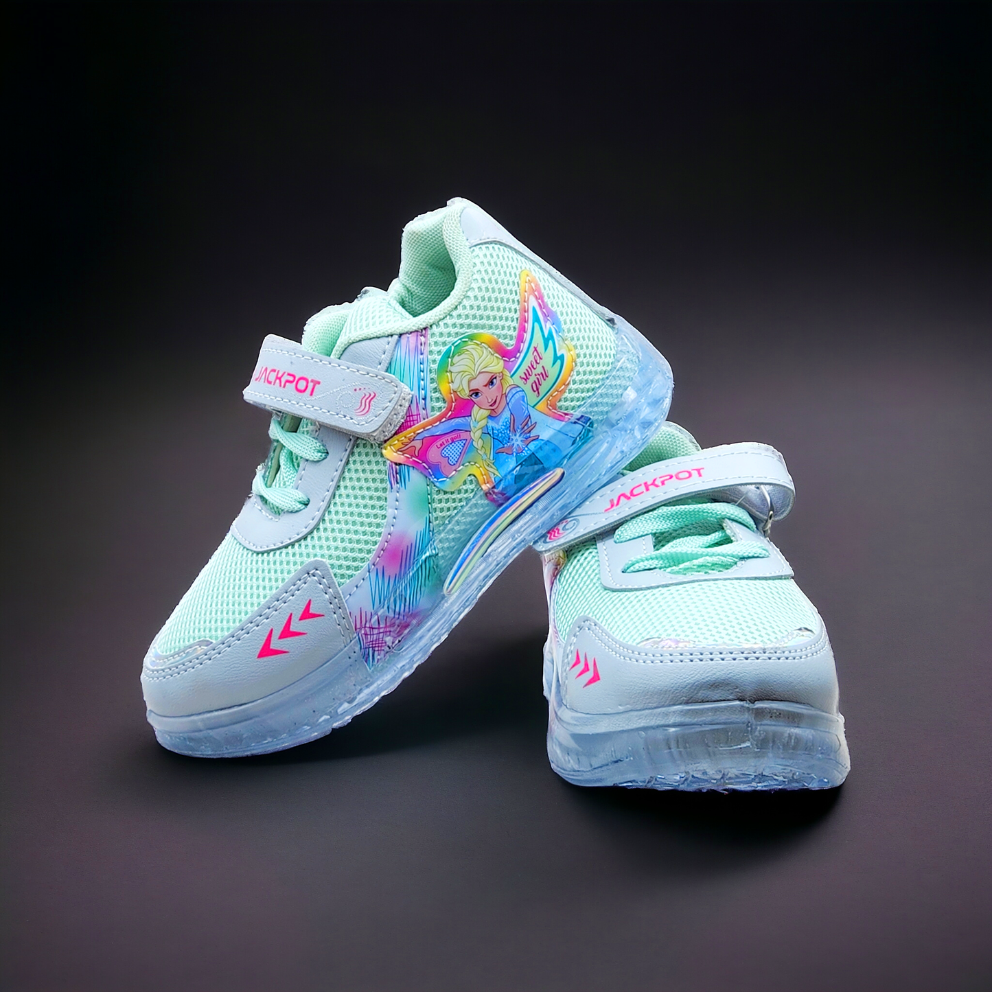 Mint Freeze Girls' Light Shoes with Transparent Sole