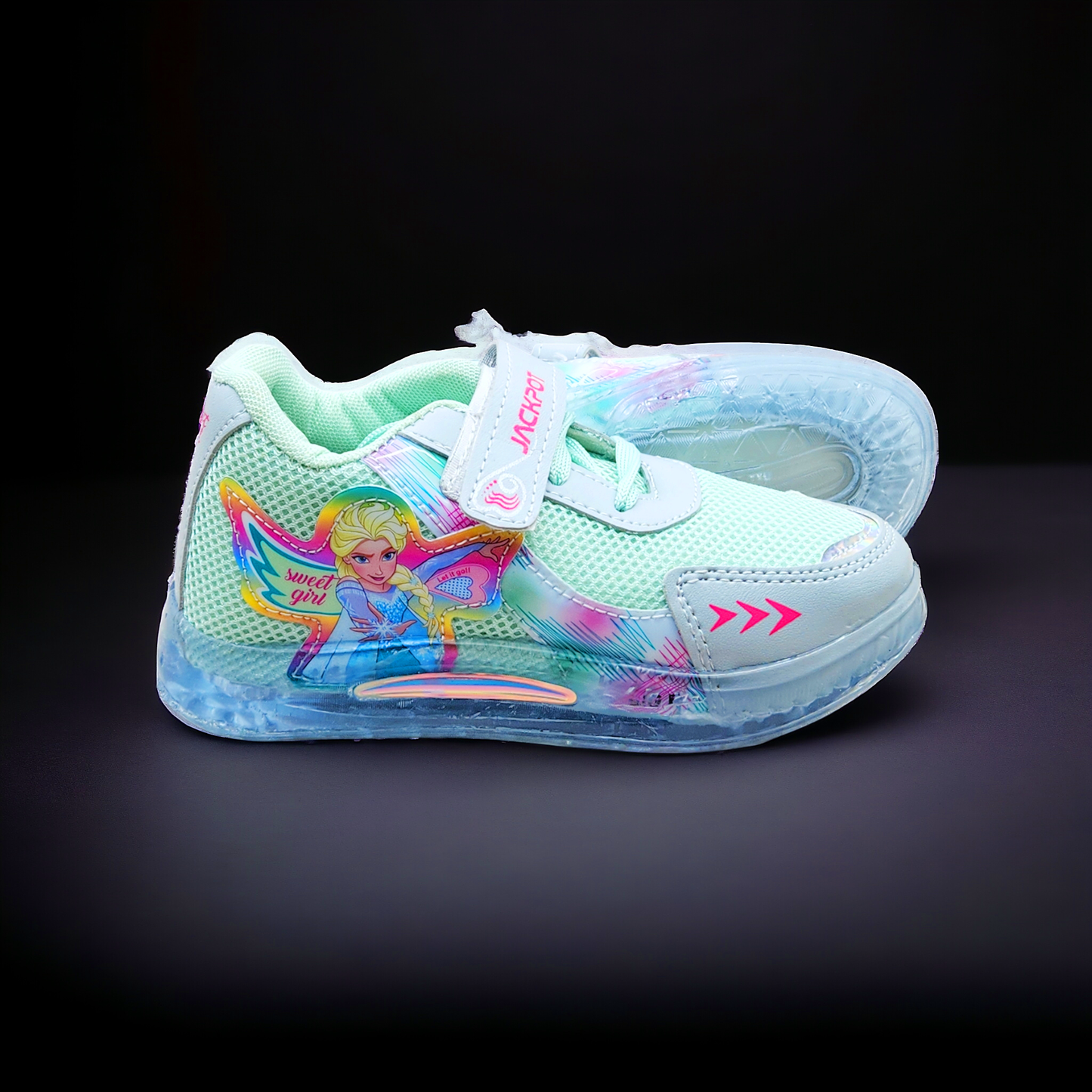 Mint Freeze Girls' Light Shoes with Transparent Sole