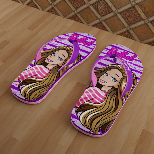 Stylish Purple Flip-Flops with Trendy Cartoon Design