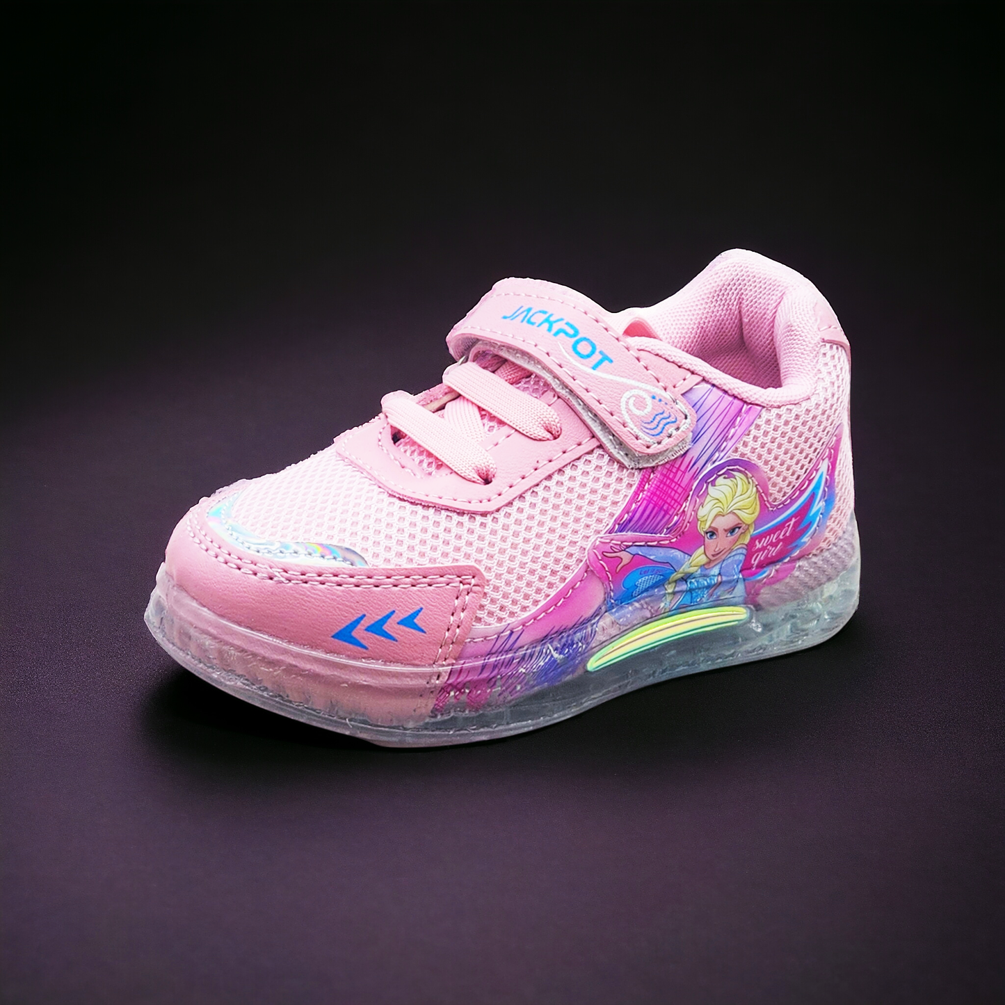 Pink Freeze Girls' Light Shoes with Transparent Sole