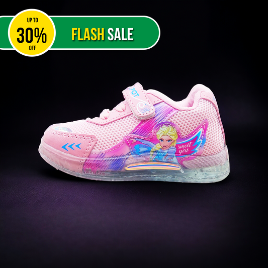 Pink Freeze Girls' Light Shoes with Transparent Sole