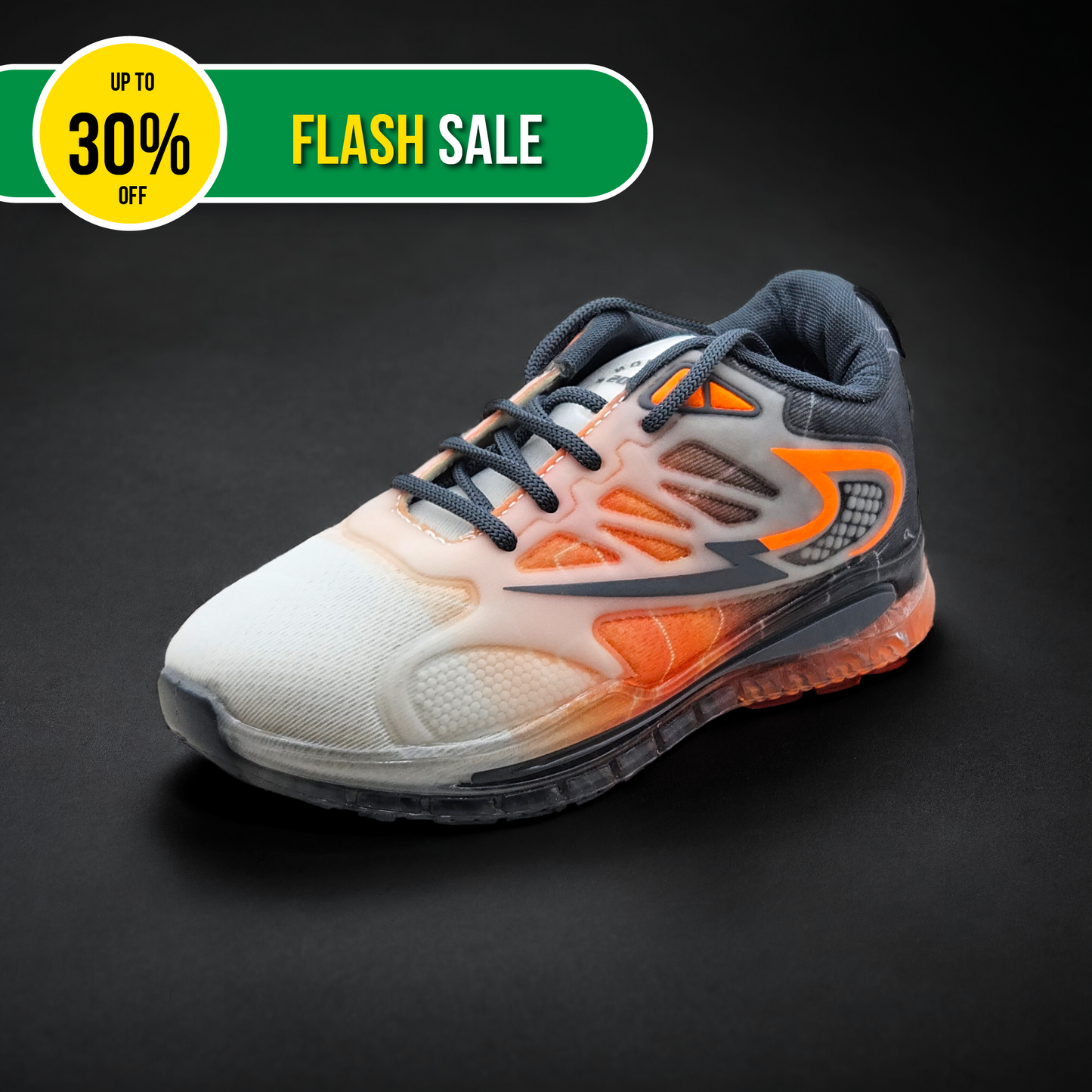 Orange & Grey Sports Shoes for Boys